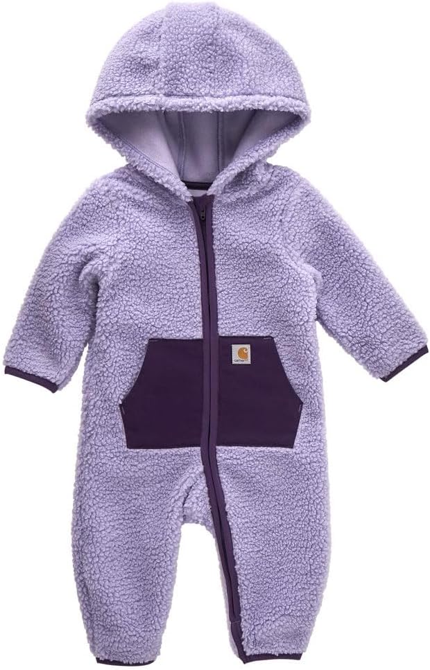 

Комбинезон Carhartt baby-girls с длинным рукавом, на молнии, с капюшоном, из шерпы, Lavender