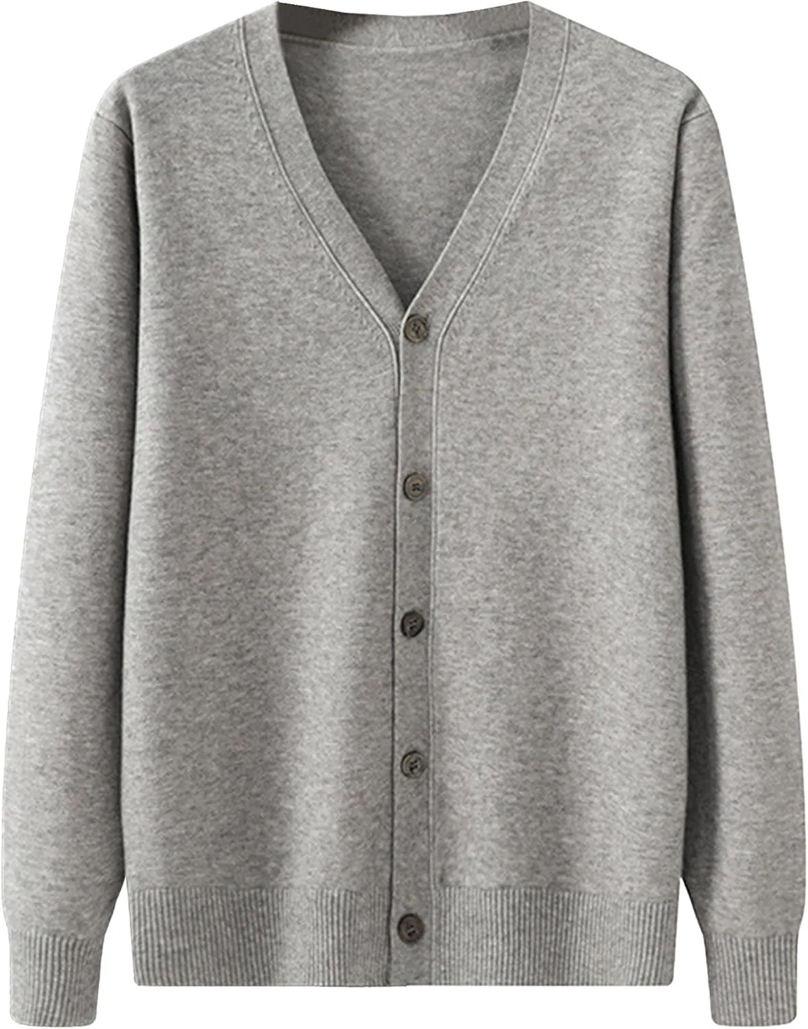 

Мужской кардиган с V-образным вырезом и ребристыми манжетами JEShifangjiusu