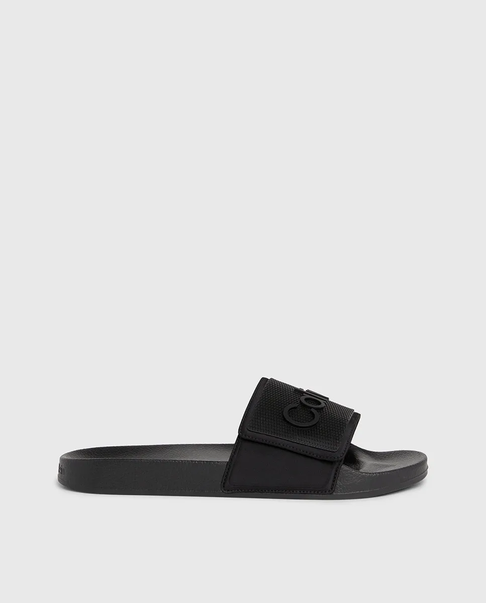 

Шлепанцы с логотипом CK на клапане Calvin Klein, черный