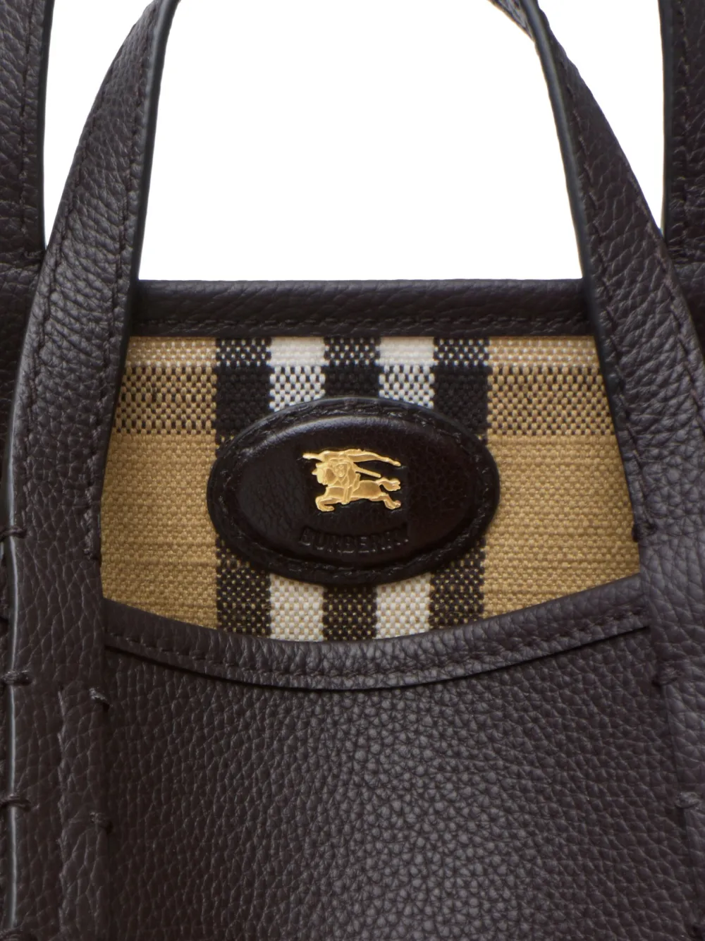 Мини-тоут Bloomsbury revers с клетчатым принтом Burberry, коричневый — фото 4