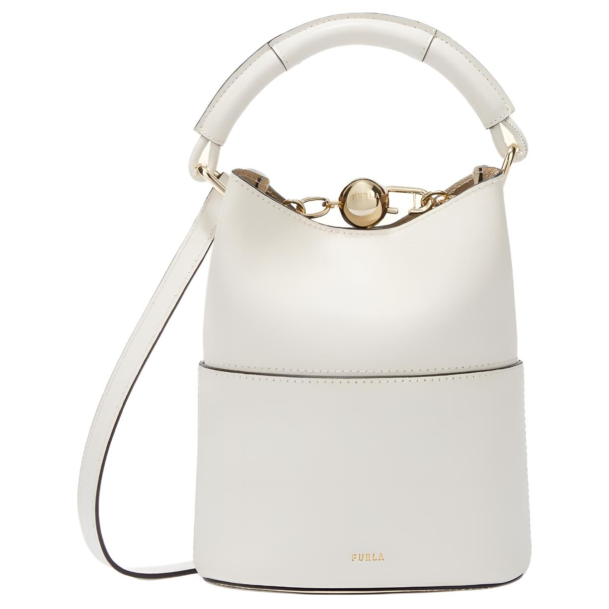 

Furla Миниатюрная кожаная сумка-ведро женская кремовая с овсяным оттенком