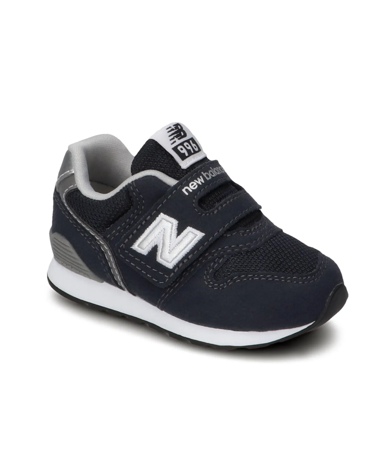Детские кроссовки New Balance 996 с липучками для спорта и прогулок чёрные — фото 2
