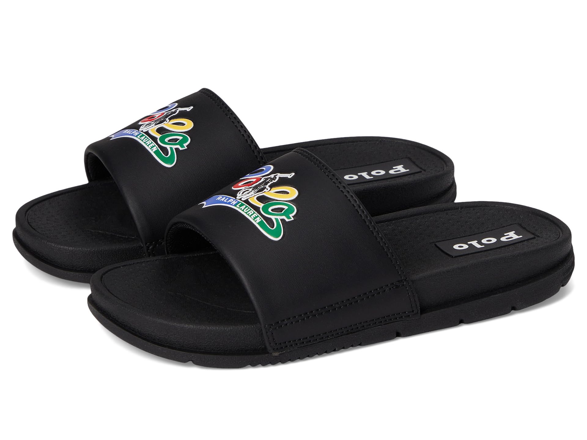 

Сандалии Polo Ralph Lauren Kids Fairview Polo Graphic, цвет Black/Multicolor