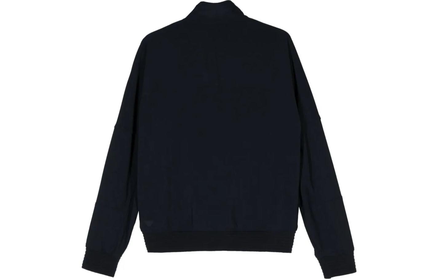 Приталенная куртка на молнии с воротником-стойкой EMPORIO ARMANI, морской синий — фото 3