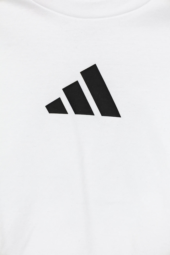Детская хлопковая футболка Adidas, белый — фото 3