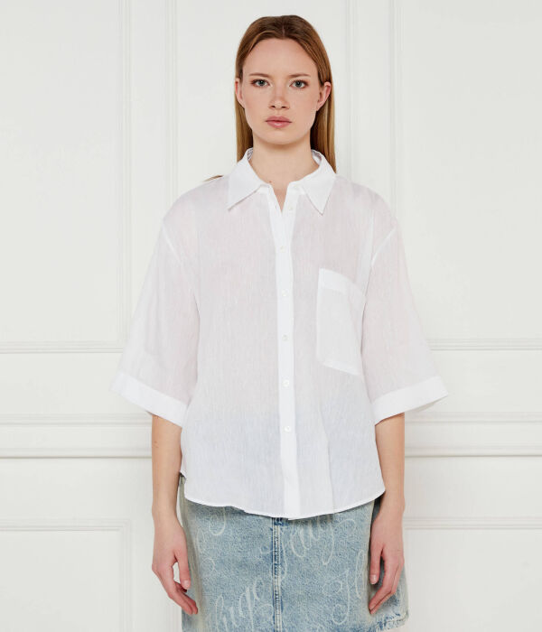 

Льняная рубашка evona Loose fit Hugo, белый
