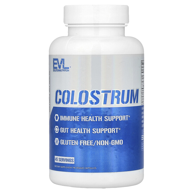 

EVLution Nutrition, Молозиво, 1000 мг, 90 растительных капсул (500 мг на капсулу)
