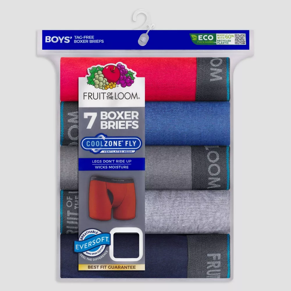Трусы-боксеры в полоску Fruit of the Loom для мальчиков, 7 шт., цвет Colors Vary — фото 2