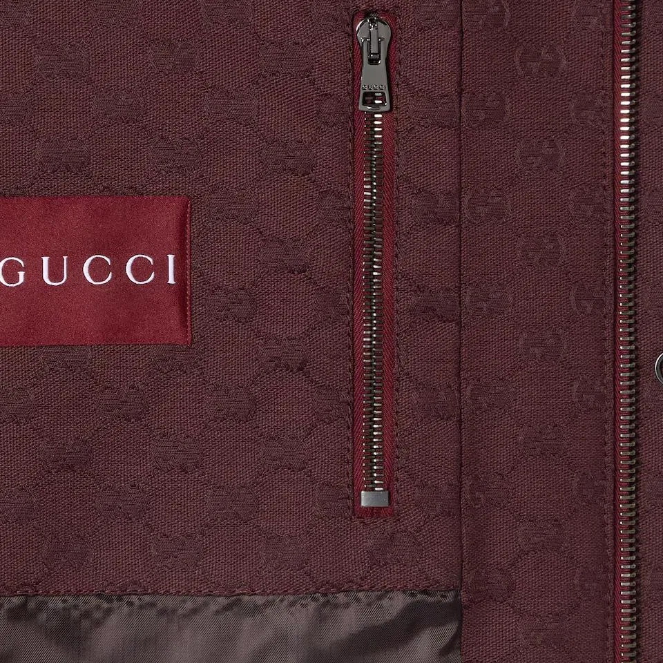 Пуховик Gucci GG Burgundy мужской стеганый — фото 4