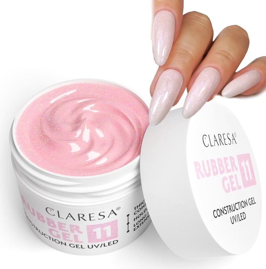 

Claresa Rubber Gel 11 Строительный гель с тиксотропией - 11 румян с частицами 45 г Puderek