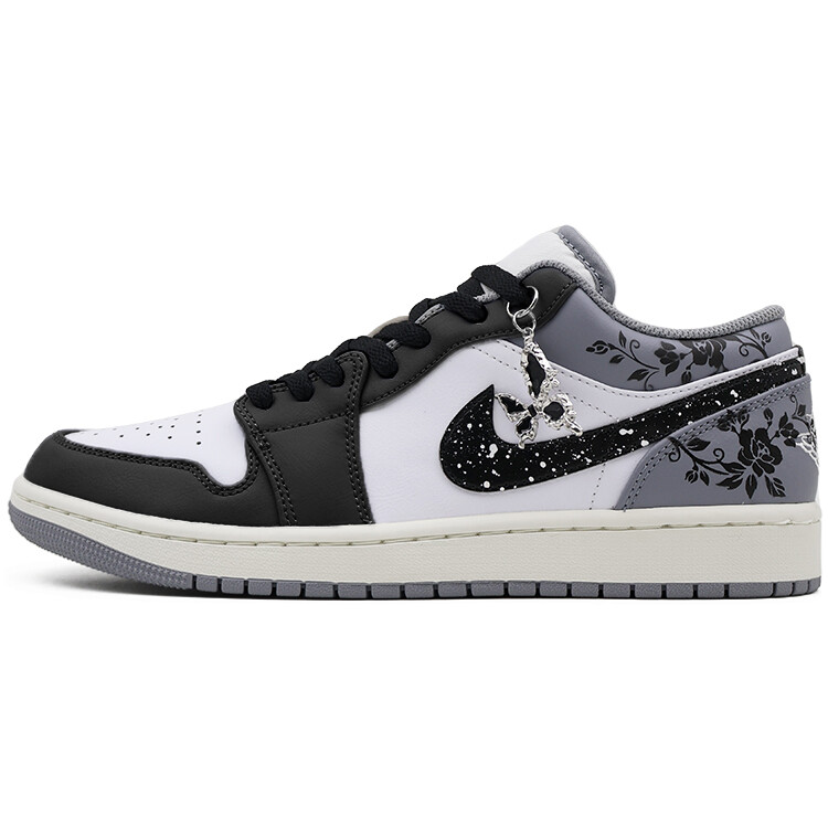 

Кроссовки Air Jordan 1 Vintage Basketball Shoes Men Low-top Gray/Black, серый/черный