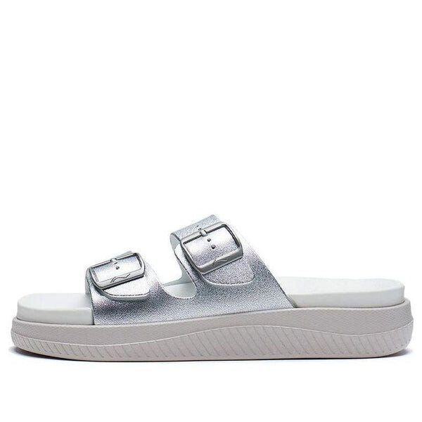 Тапочки clap stylish casual fashion silver slippers Li-Ning, серебряный