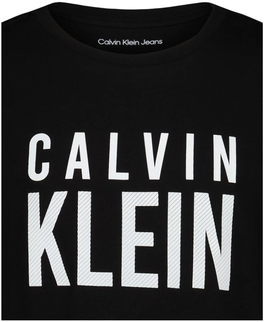 Детская футболка CK Structure с коротким рукавом и круглым вырезом, размер 8-20 Calvin Klein, черный — фото 4