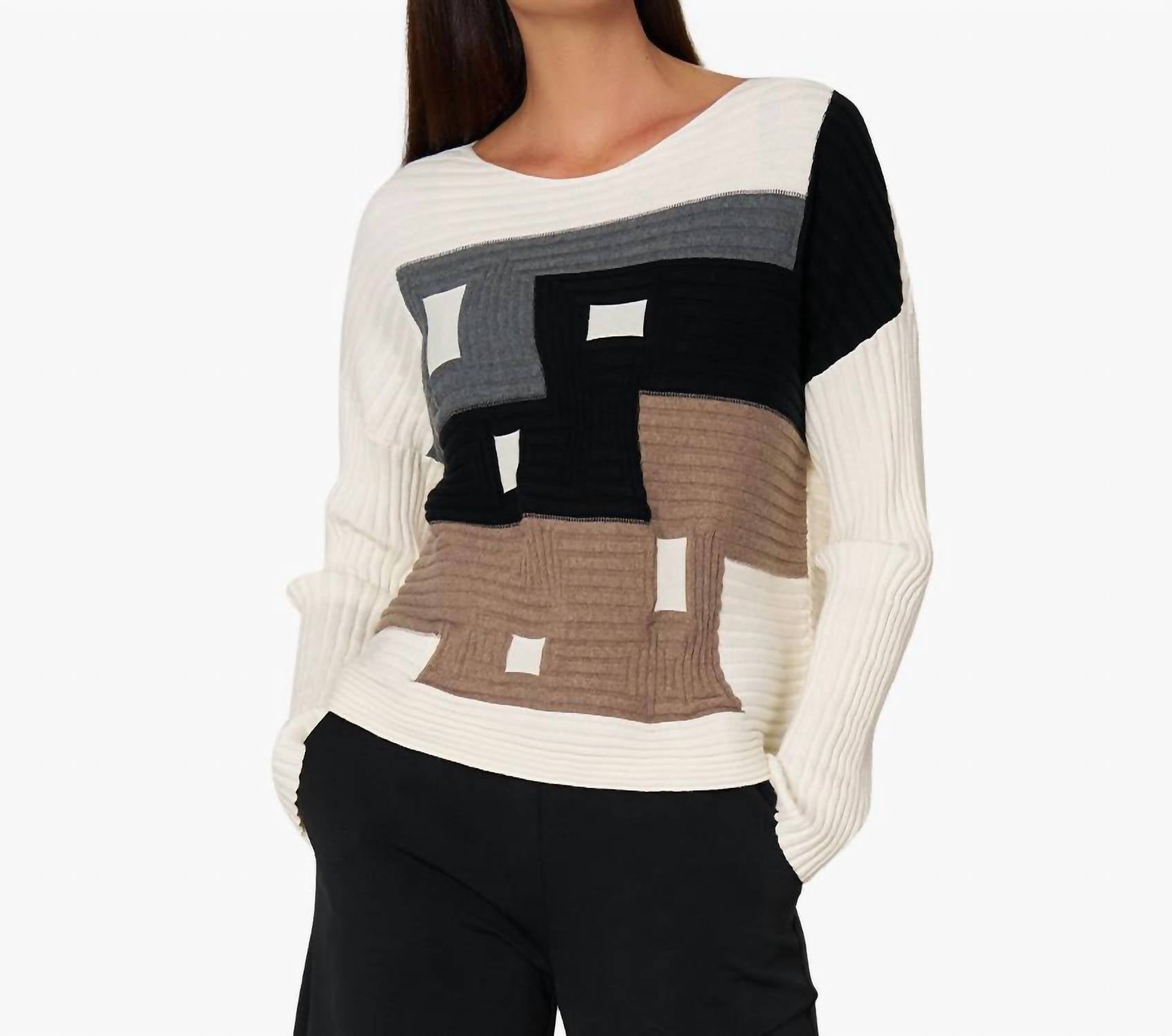 

Женский свитер Spotlight с цветными блоками в цвете айвори Stella Carakasi, Ivory Color Block