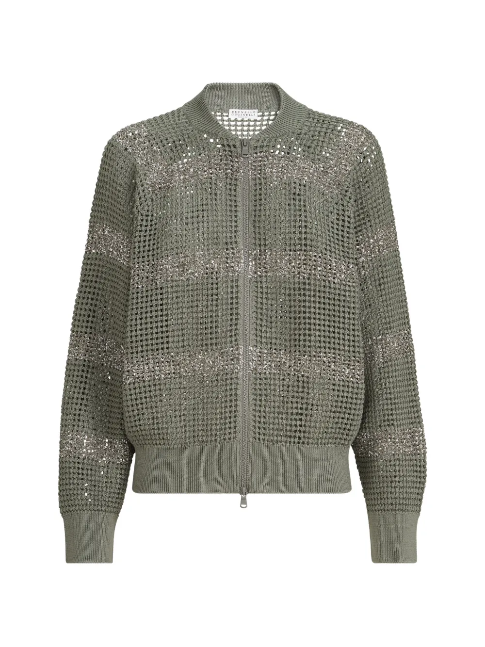 

Полосатый пиджак Brunello Cucinelli, зеленый