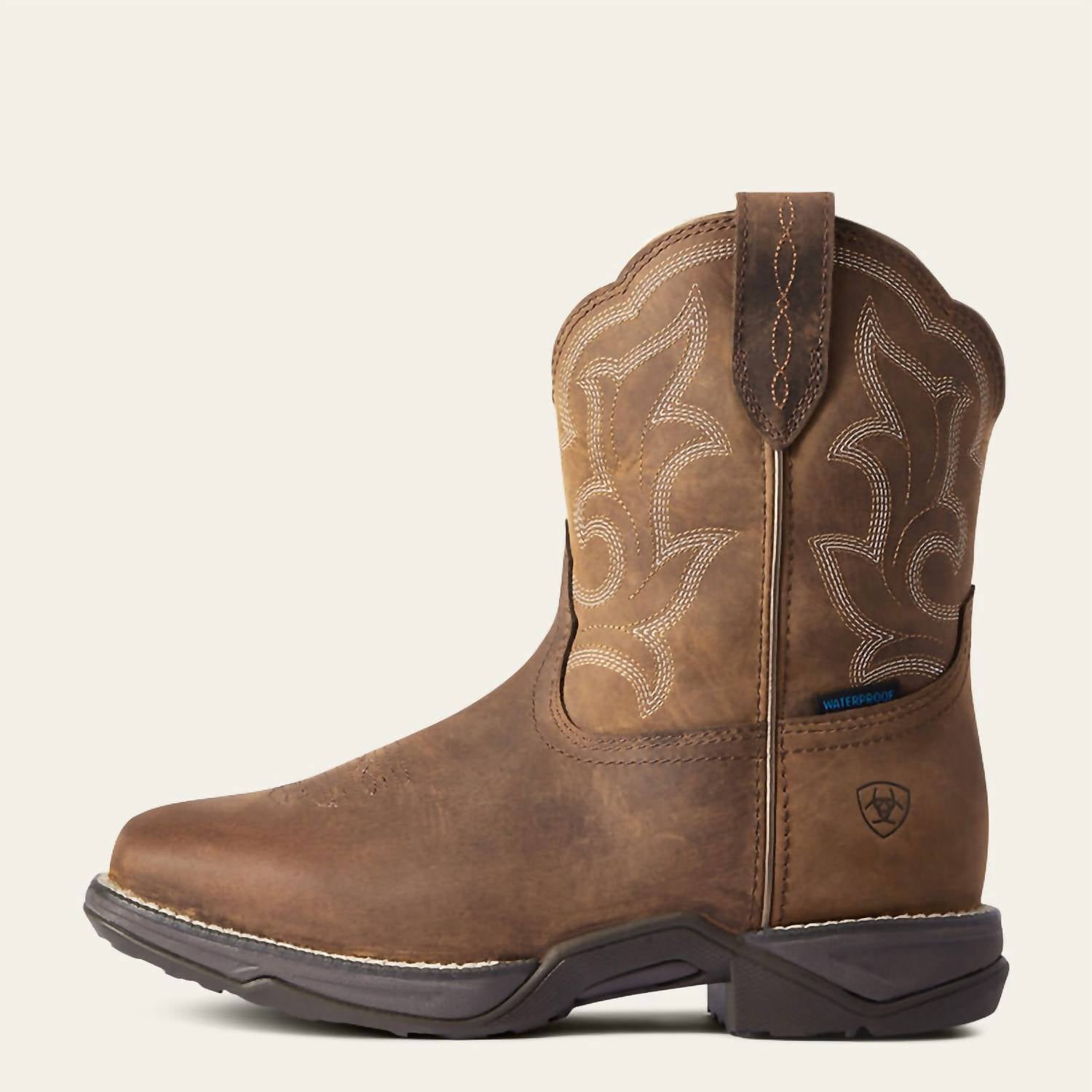 Женские ботинки Ariat Anthem Shortie Ii Western водонепроницаемые с эффектом потертости, коричневый