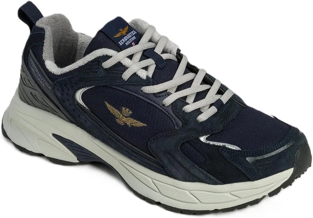 Мужские кроссовки Aeronautica Militare SC301CT из замши и сетки, 08184 Blue