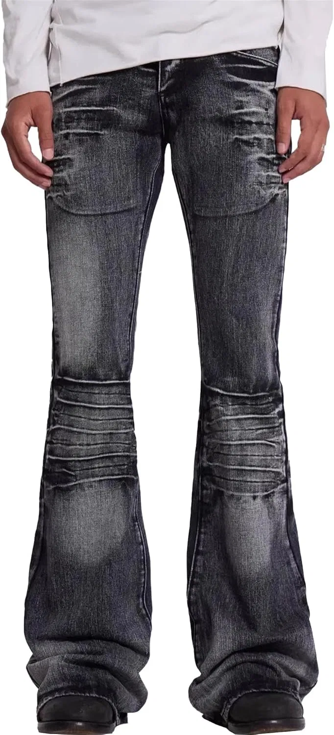 Джинсы свободные Micro Flare, Black Grey