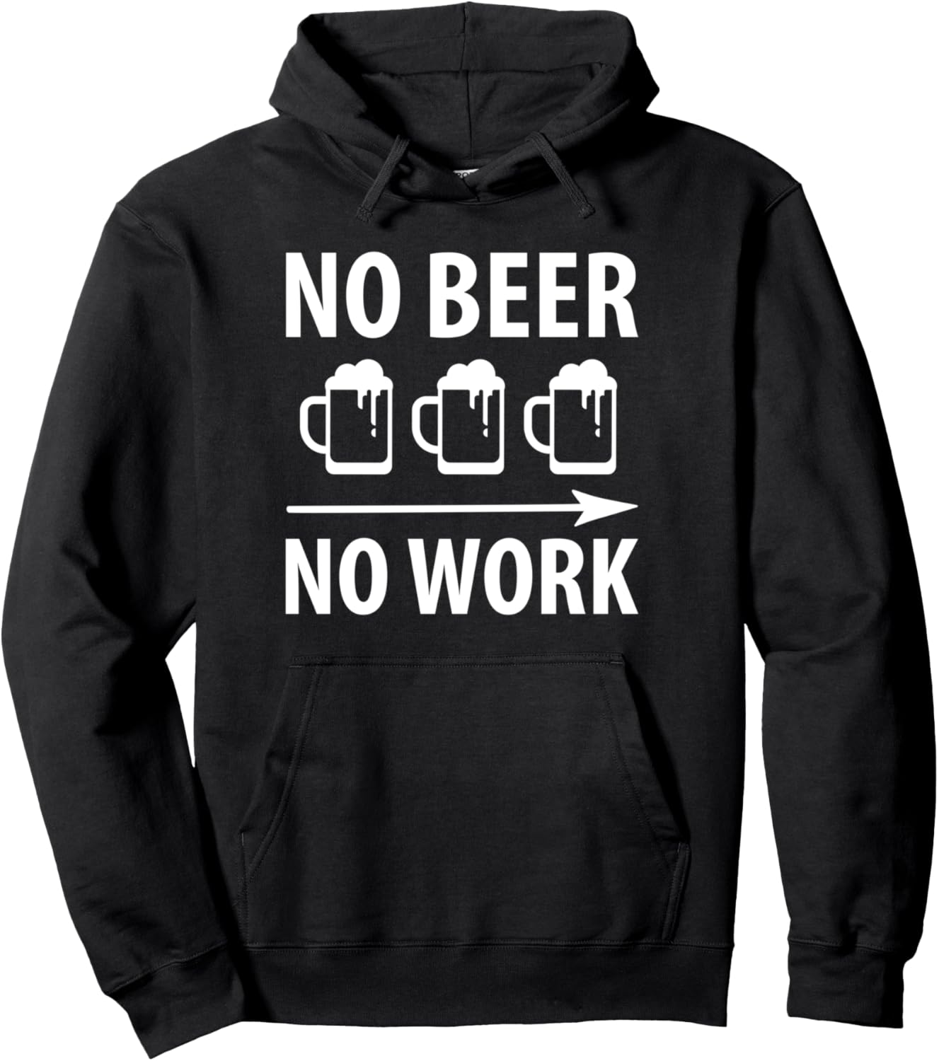 

Нет пива - нет работы - забавная толстовка для любителей пива No Beer, No Party, черный