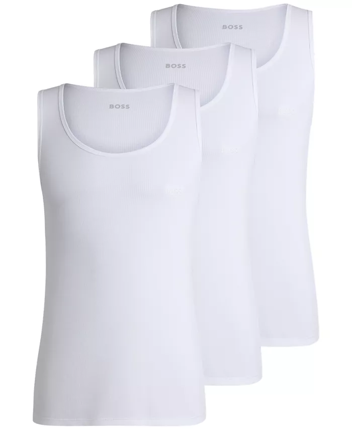 

Мужские майки классические ребристые, 3 шт Hugo Boss, белый