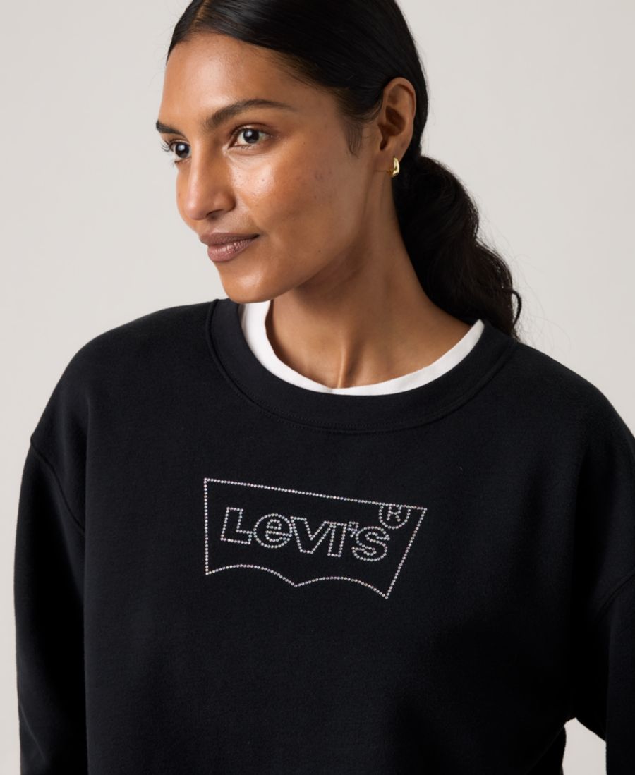 Женская повседневная толстовка с круглым вырезом и стразами Levi's, Rhinestone Bw Anthracite — фото 4