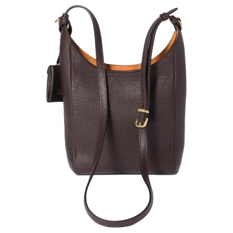 MIU MIU Женская сумка через плечо из телячьей кожи Dark Brown & Wood Melon — фото 3