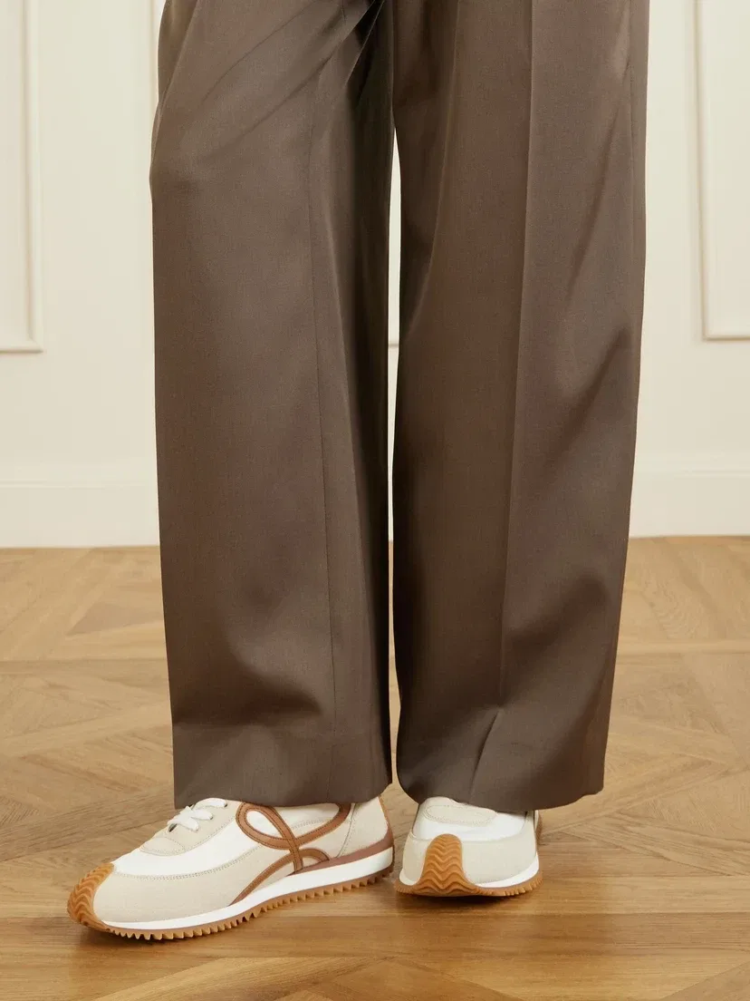 Кроссовки Flow Runner 2.0 из замши и текстиля с кожаными вставками LOEWE, бежевый — фото 4