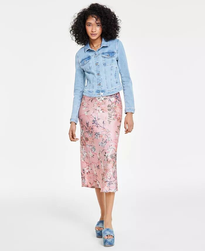 

Женская джинсовая куртка дальнобойщика и платье без рукавов Akilina GUESS, оранжевый