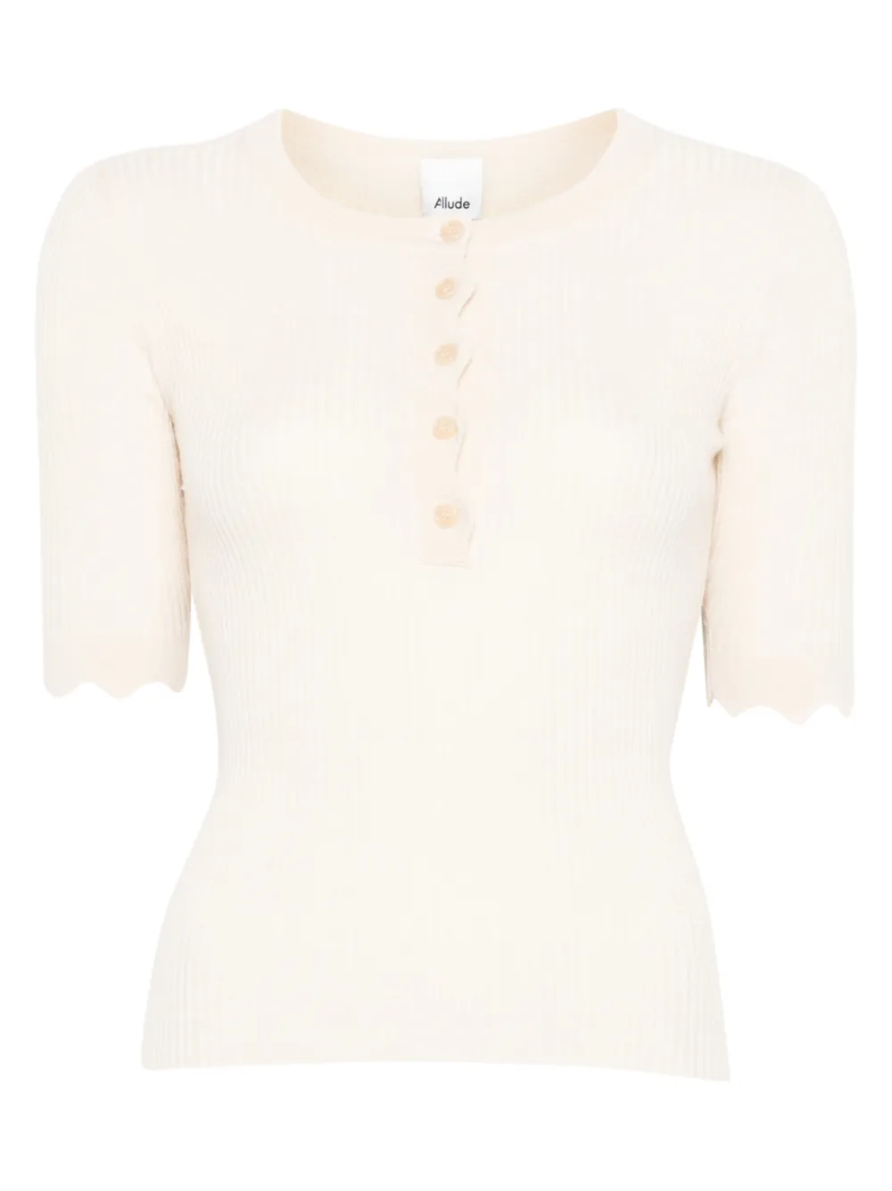 

Кардиган в рубчик на пуговицах Allude, нейтральный