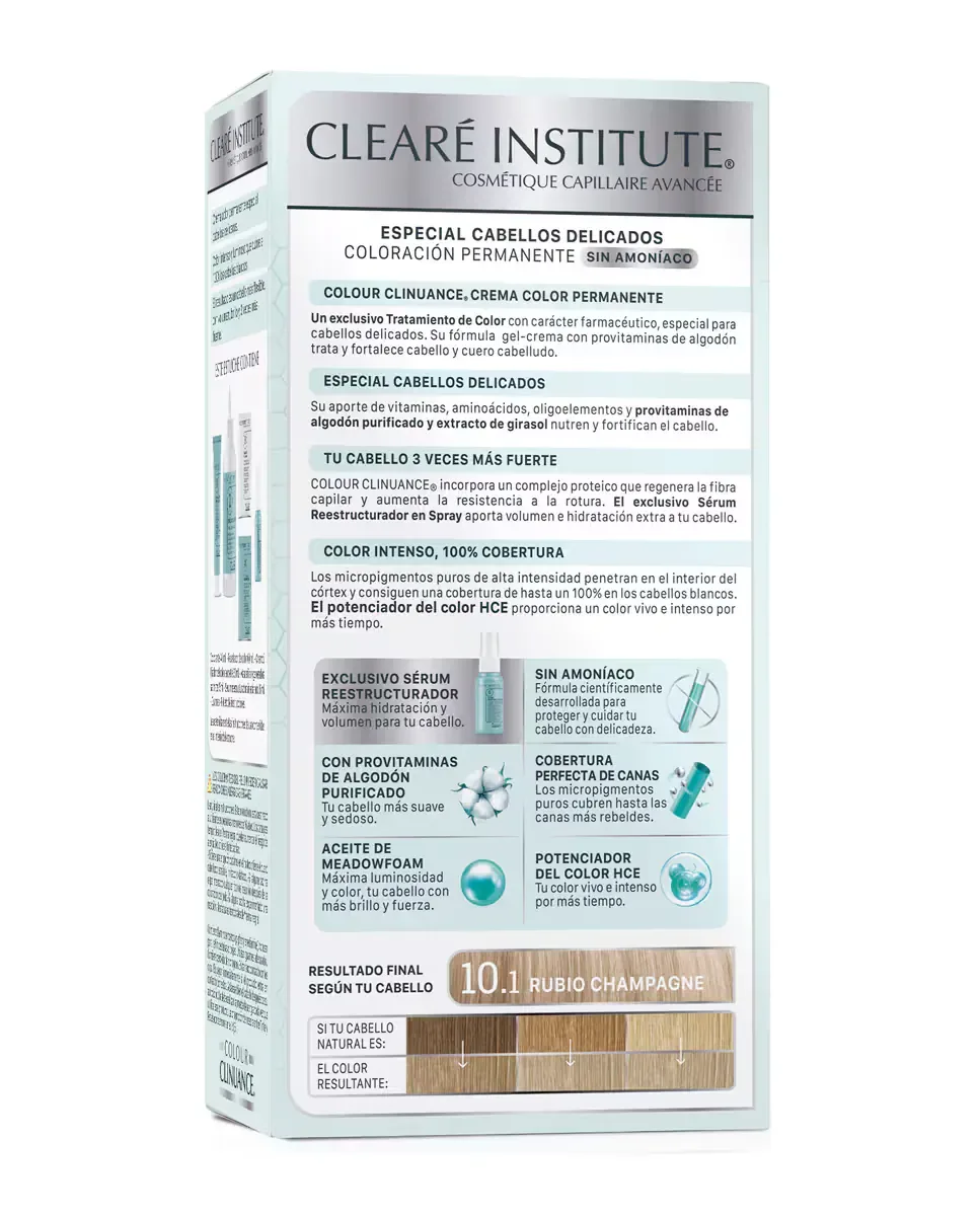 Постоянное окрашивание Colour Clinuance для нежных волос Clearé Institute, 10.1 Rubio Champagne — фото 2