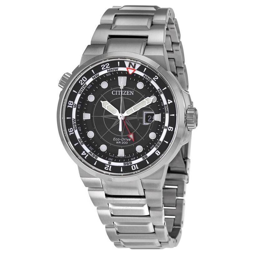 

CITIZEN Коллекция Dress Collection, часы с кварцевым механизмом на световой энергии, стальной браслет, 44 мм, мужские, черный циферблат