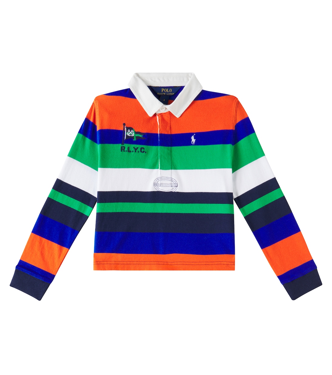 

Хлопковая поло Polo Ralph Lauren Kids, Multi W/C1750 White