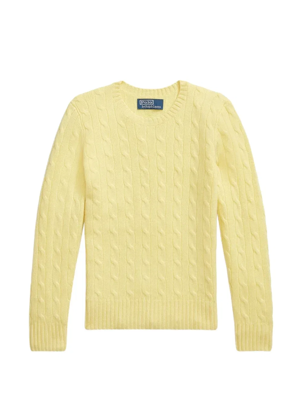 Свитер фактурной вязки с круглым вырезом Polo Ralph Lauren Kids, желтый