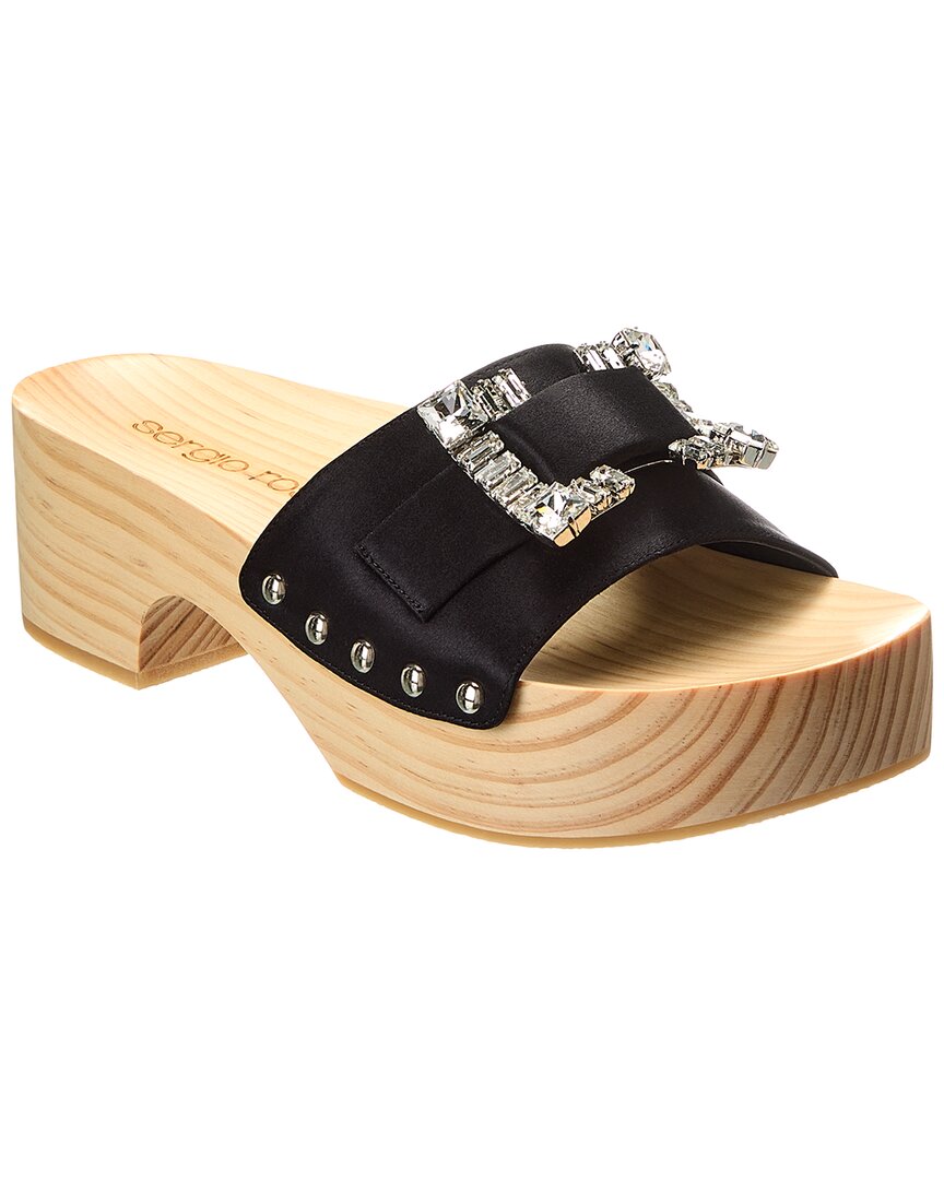 Sergio Rossi Satin Sandal, черный