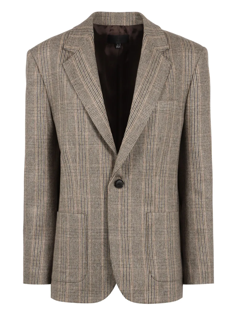 

Пиджак с клетчатыми лацканами Nili Lotan, коричневый