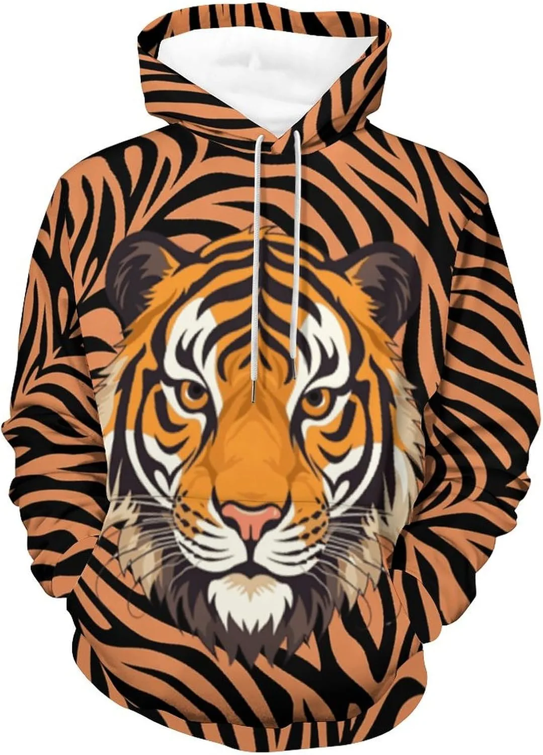 

Толстовка с капюшоном Tiger Pattern, женская, свободная GUPNWQXX