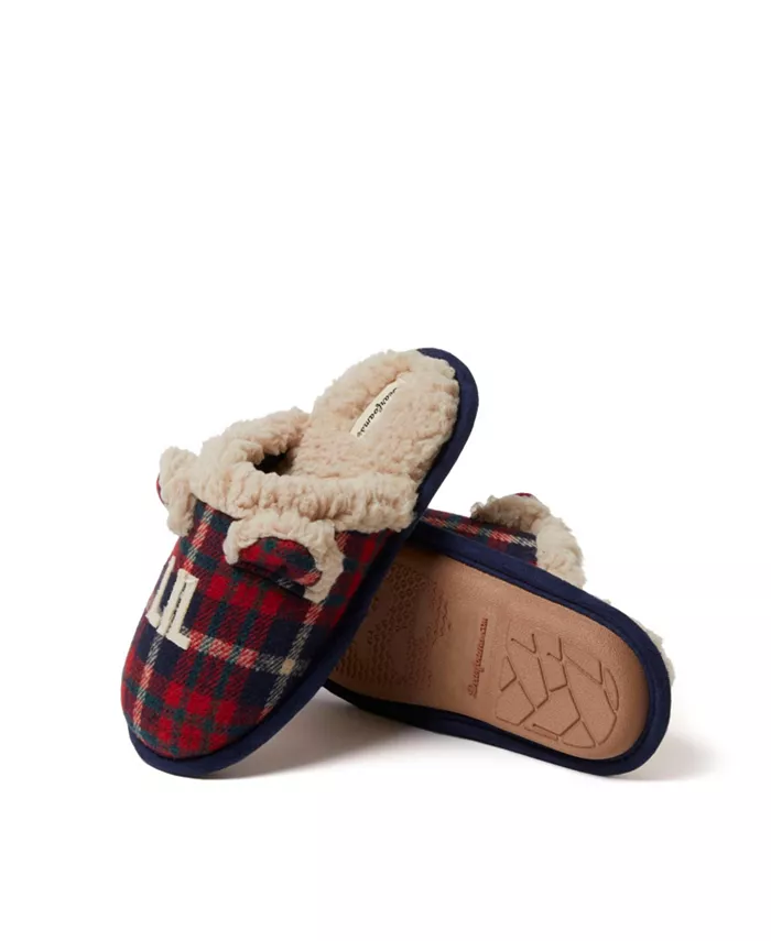 Детские домашние тапочки Lil Bear Plaid Scuff Dearfoams, синий — фото 3