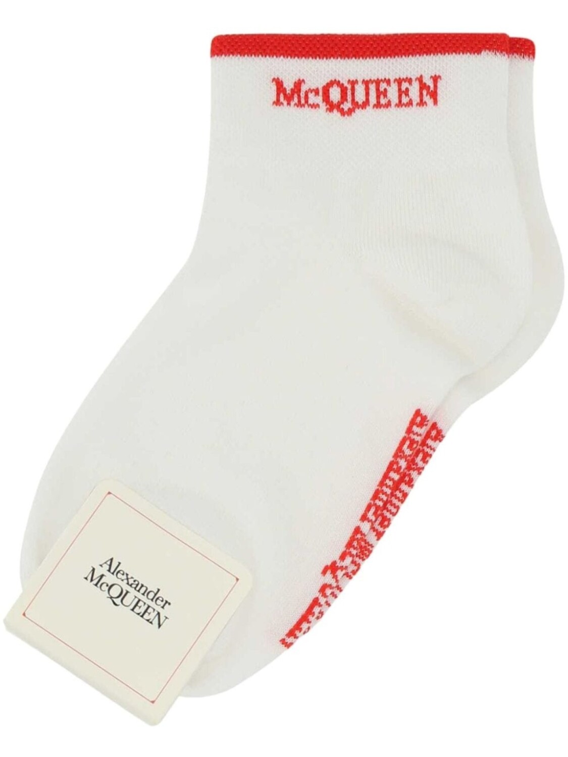 

Носки с логотипом Alexander McQueen, вязка интарсия, белый