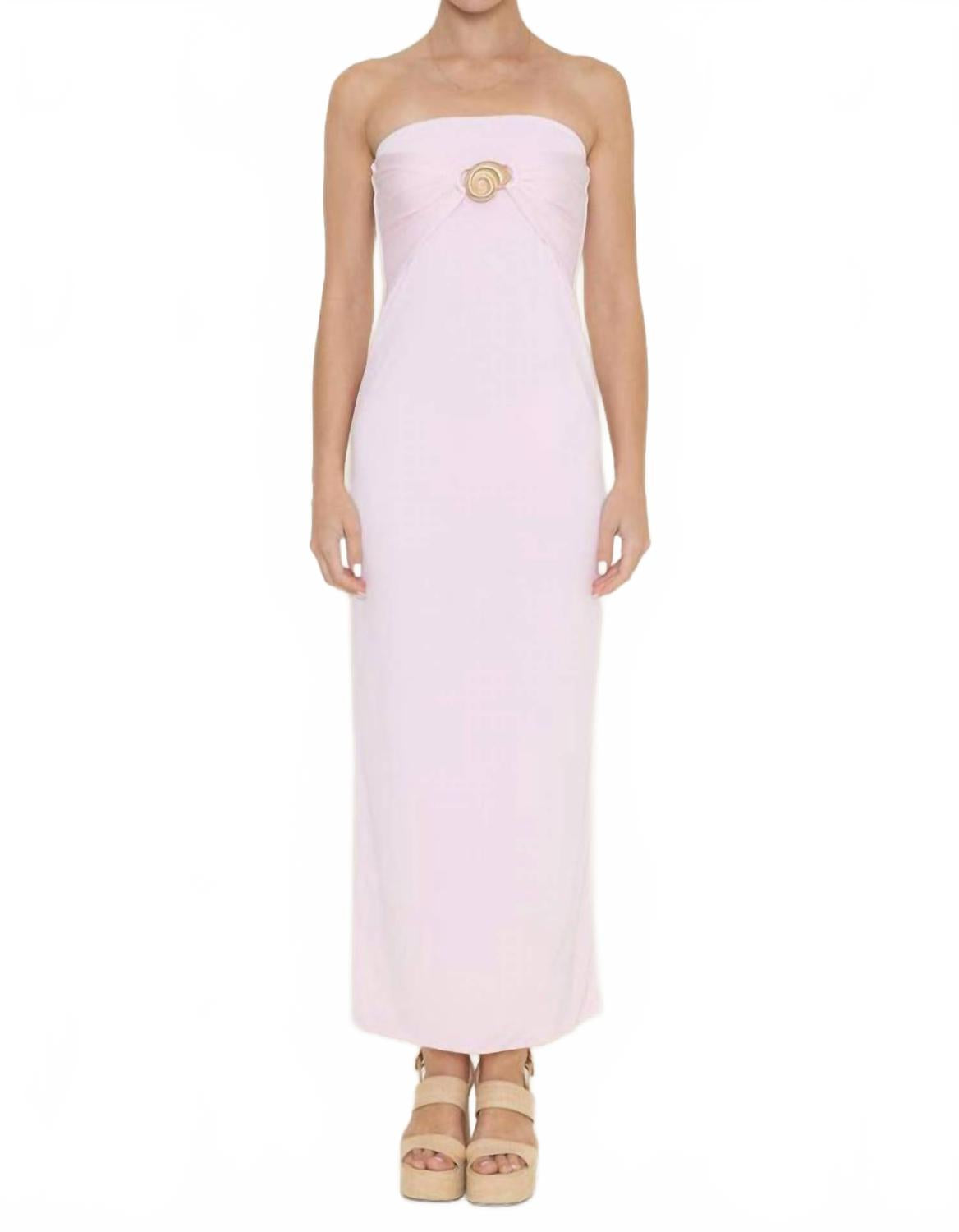 

Шикарное пляжное платье макси без бретелей в розовом цвете Fore Collection