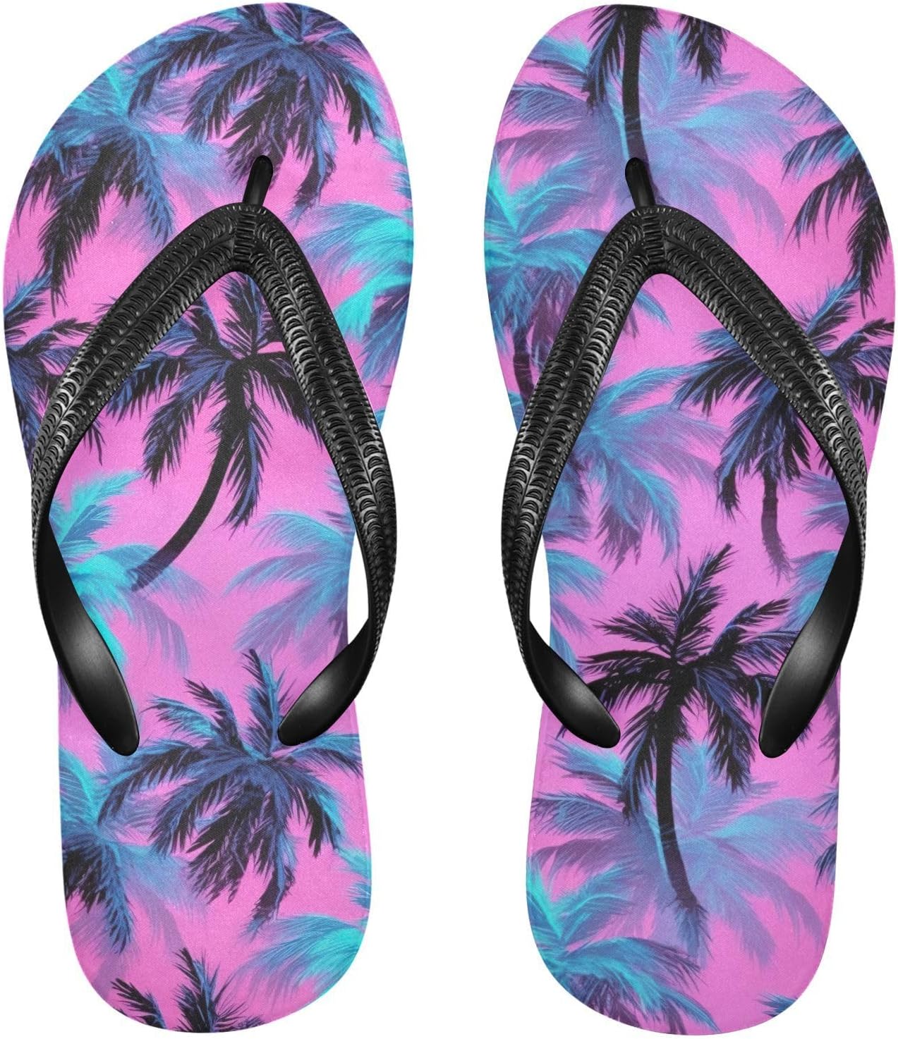 

Летние яркие пальмовые деревья, шлепанцы, пляжный душ, вьетнамки, резиновые нескользящие летние тапочки, обувь для мужчин и женщин для прогулок Sinestour, Summer Colorful Palm Trees