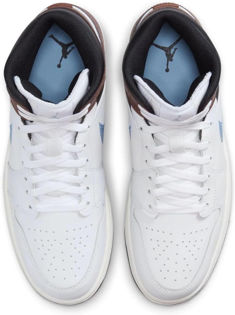 Мужские кроссовки Nike Air Jordan 1 Mid SE, белый/черный/серый — фото 3