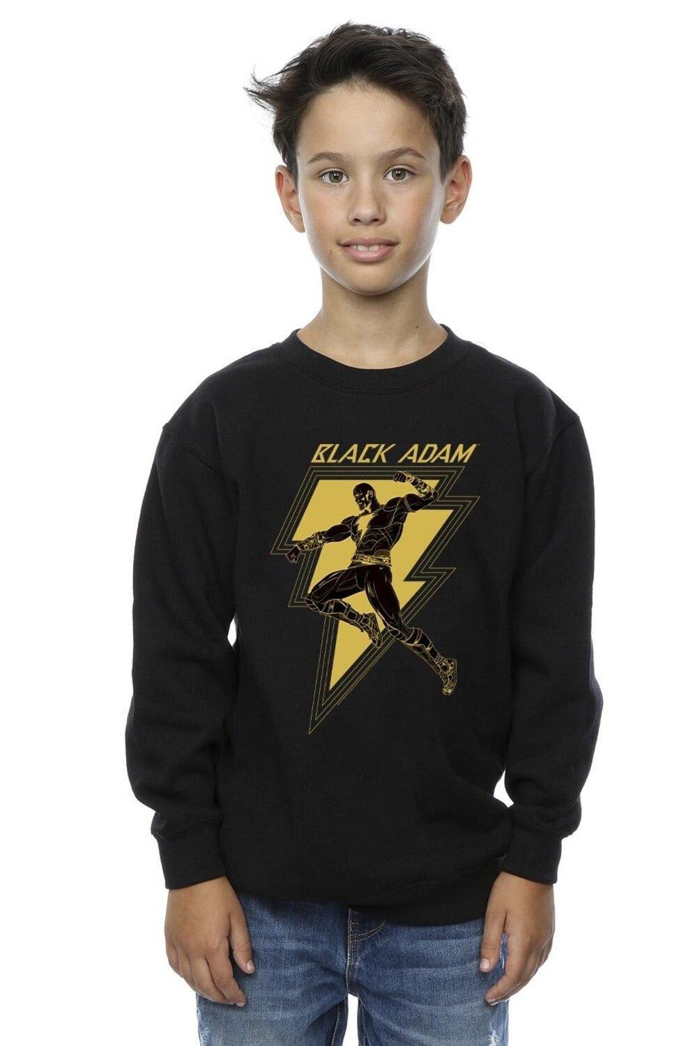 

Черный - Толстовка на груди Adam Golden Bolt DC Comics, черный