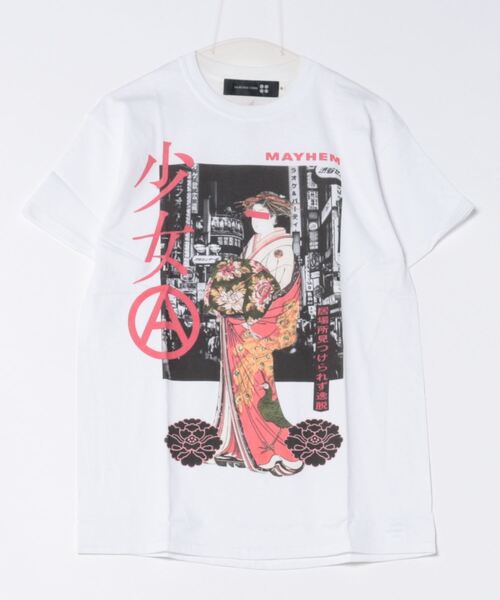 

Футболка с принтом, бренд SAMURAI CORE x MAYHEM, белая