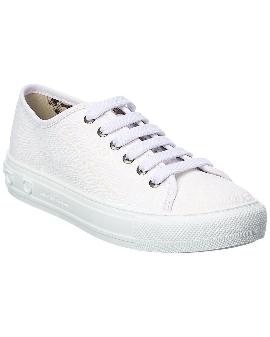 Кроссовки Ferragamo Mediterr из экологичного холста Salvatore Ferragamo, белый