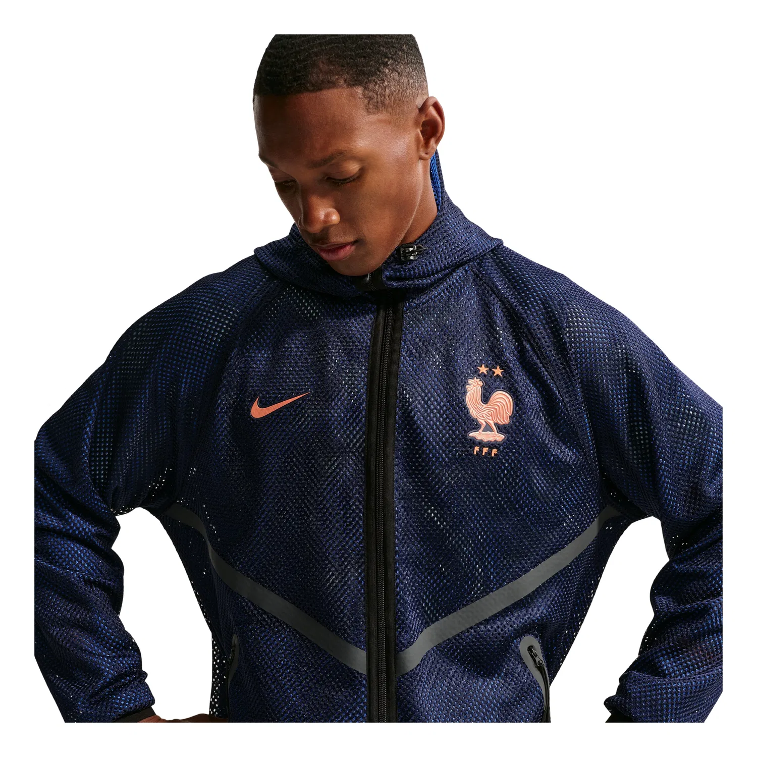 Куртка Nike FFF Dri-Fit Football Anthem Jacket 'Blackend Blue Metallic Copper' IH1763-498, синий — фото 4
