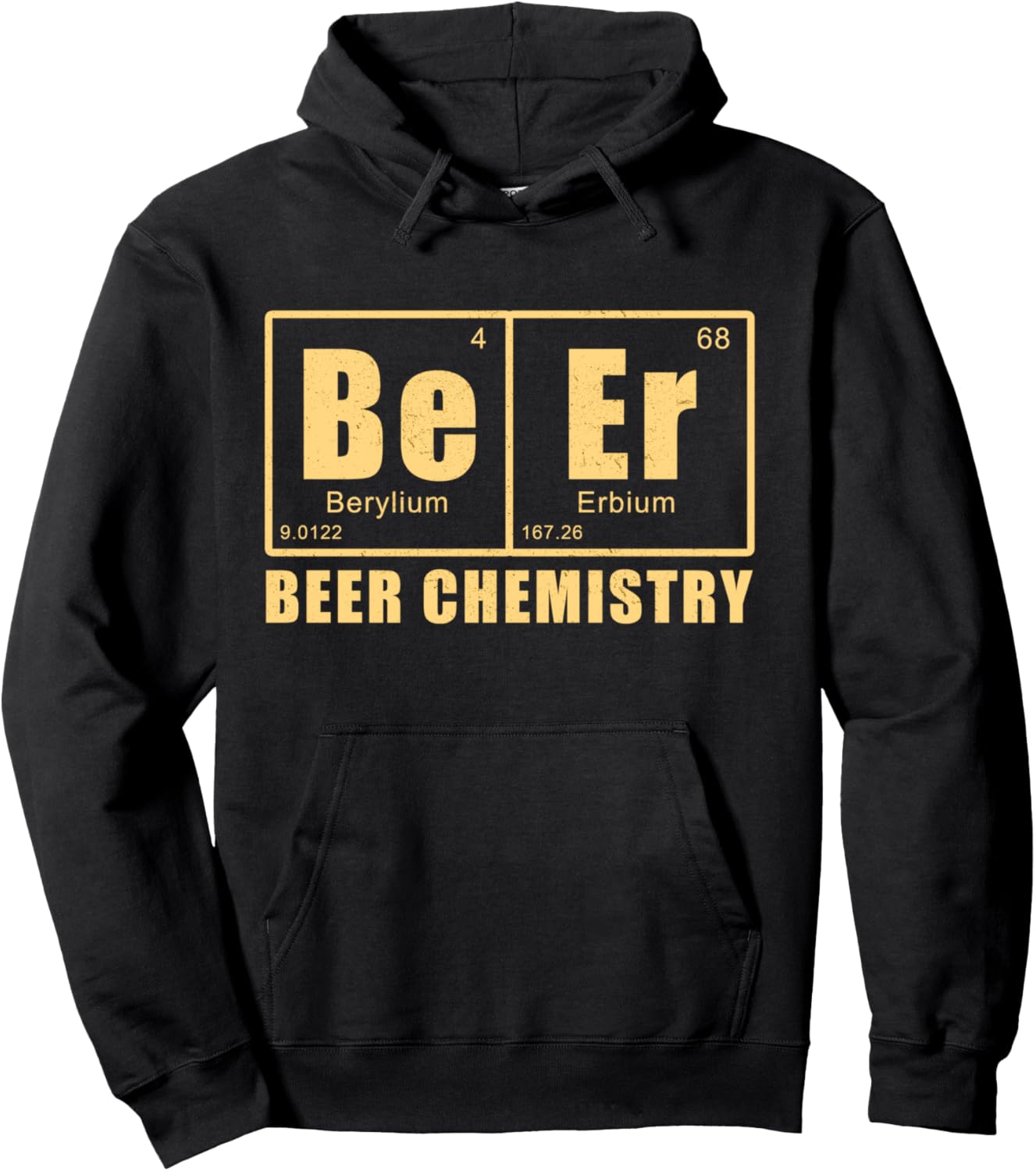 

«Пиво» Периодическая таблица бериллия и эрбия Химия Толстовка Beer Periodic Table Chemist Physicist Gift, черный