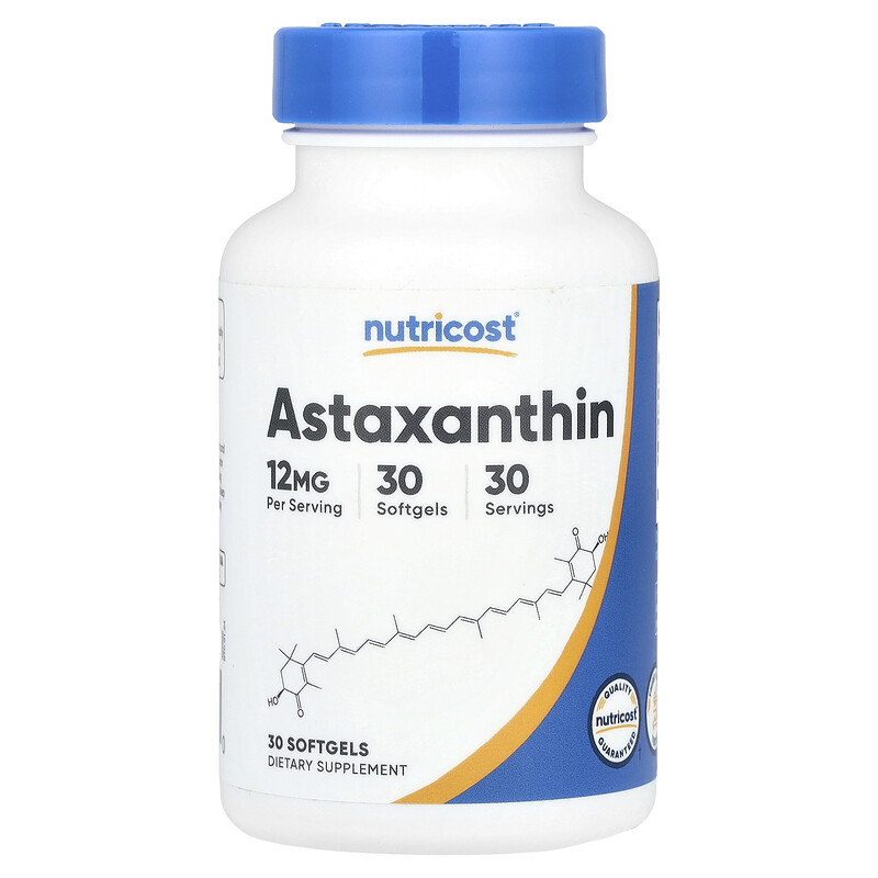 

Nutricost, Astaxanthin, 12 mg, 30 Softgels