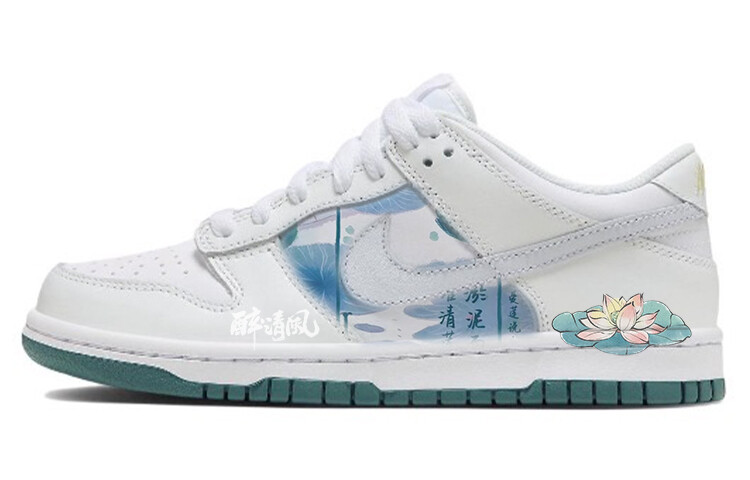 

Кроссовки Nike Dunk Skateboard Shoes Women's Low-Top White/Green, Белый, Кроссовки Nike Dunk Skateboard Shoes Women's Low-Top White/Green