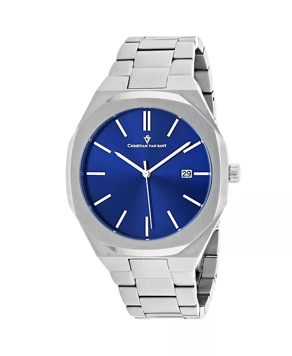 

Мужские часы Octavius Slim с синим циферблатом - cv0522 Christian Van Sant, blue