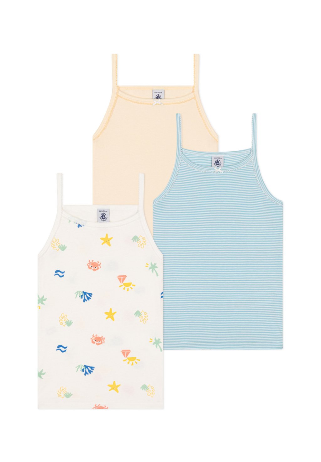 

Нижняя рубашка 3ER-SET AUS BEDRUCKTER Petit Bateau, белый